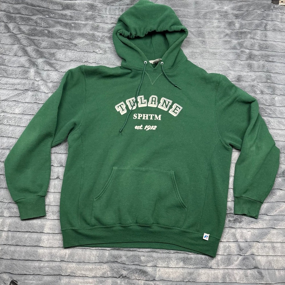Russell Athletic Tulane SPHTM Hoodie Mens XL Green School of Public Health 9076
